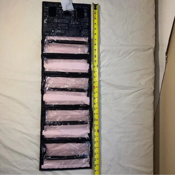 Mary Kay Love Script Roll up Travel Makeup Pouch in Black and White - Picture 2 of 8